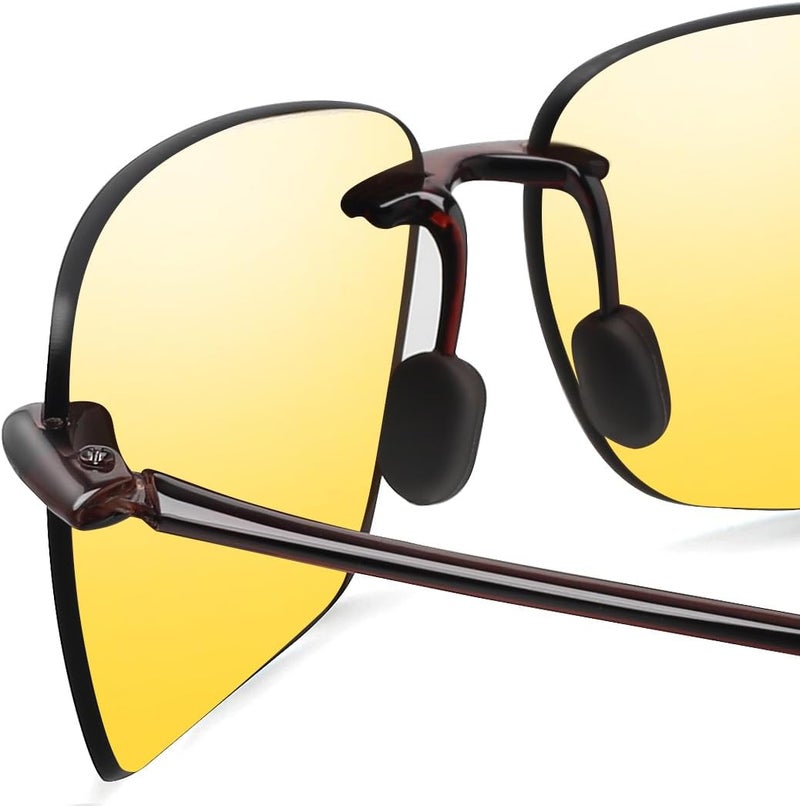 JULI Eyewear نظارات شمسية رياضية JULI للرجال والنساء إطار بدون حواف TR90 للجري وصيد الأسماك والجولف وركوب الأمواج والقيادة - Image 5