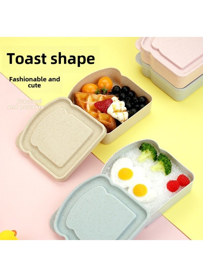 Wheat Explosions Bread Preservation Box Home Toast Storage Box Outdoor Portable Sandwich Meal Box-Specifications:Wheat Toast Box ]  - Image 2