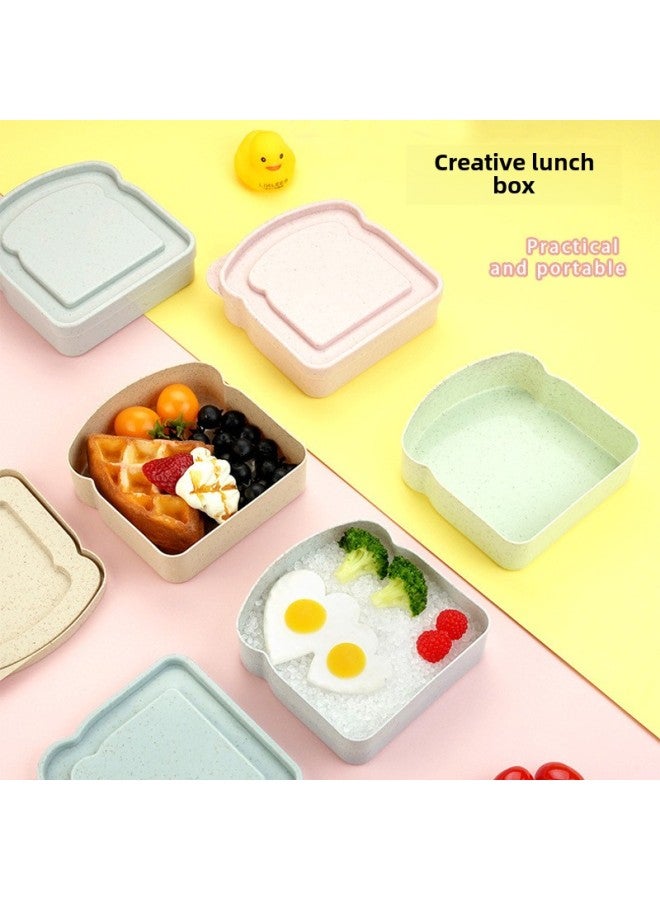 Wheat Explosions Bread Preservation Box Home Toast Storage Box Outdoor Portable Sandwich Meal Box-Specifications:Wheat Toast Box ]  - Image 3