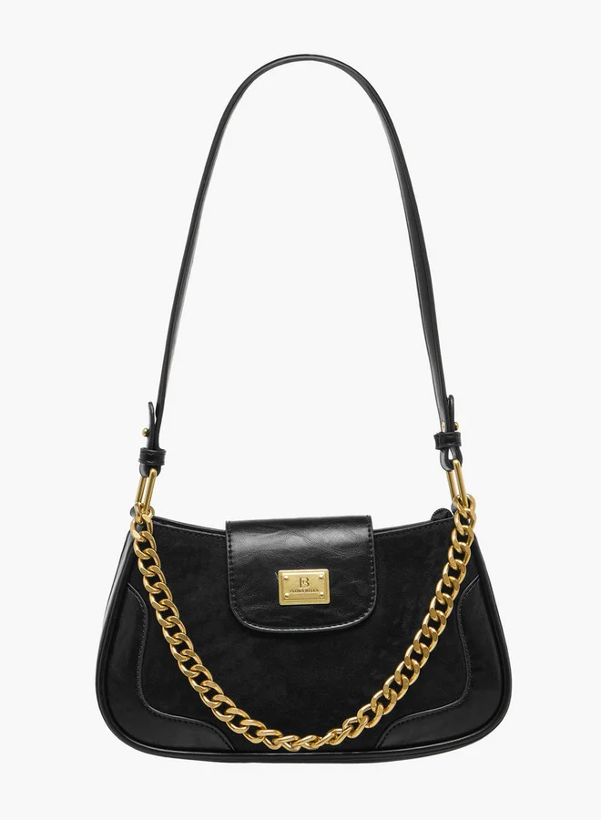 Flora Bella By Shoexpress Solid Shoulder Bag with Strap Handle and Flap Closure