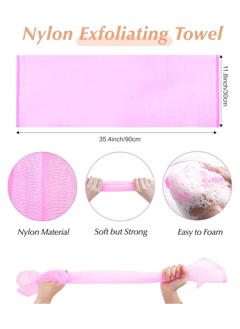 Exfoliating Washcloth, 35 Inch 3 Colors Nylon Bath Exfoliating Towel for Shower, Colorful Japanese Washcloth, Exfoliating Body Scrubber - Image 2