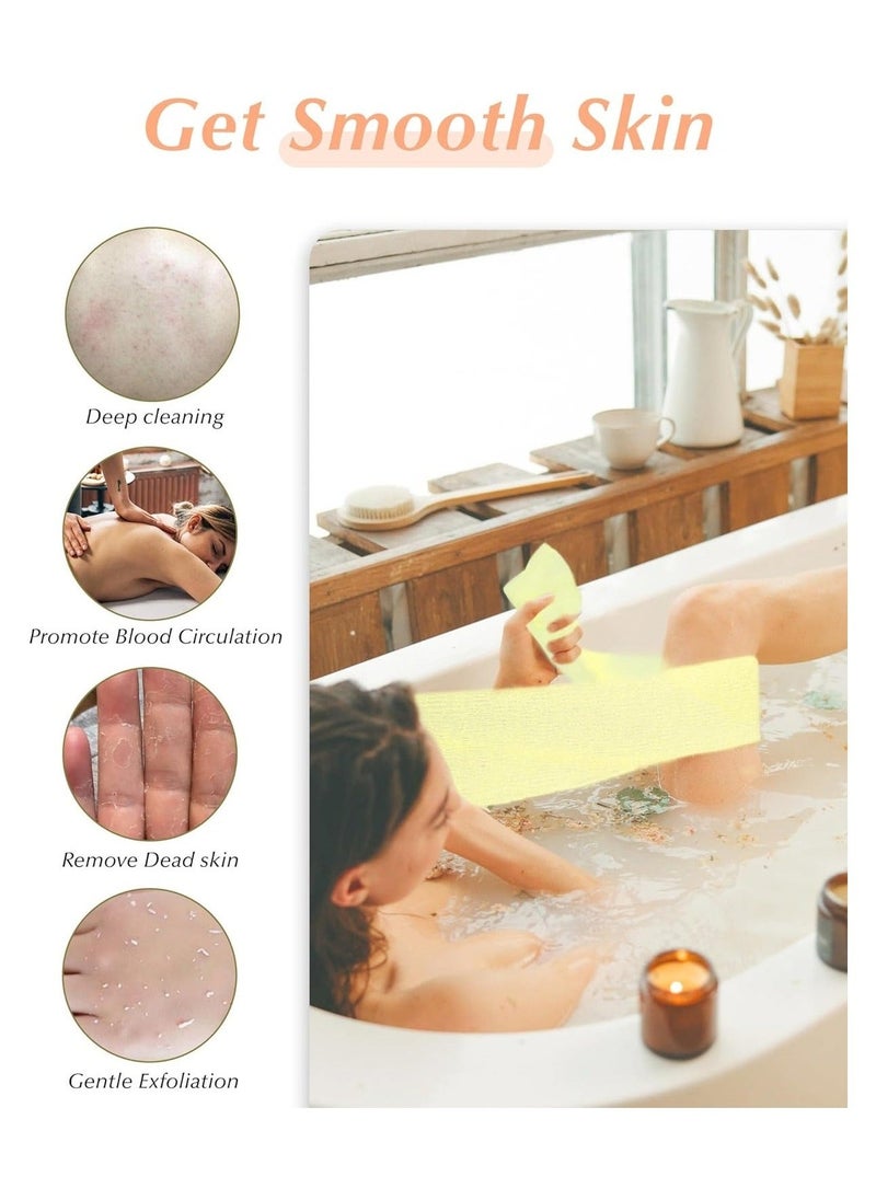 Exfoliating Washcloth, 35 Inch 3 Colors Nylon Bath Exfoliating Towel for Shower, Colorful Japanese Washcloth, Exfoliating Body Scrubber - Image 5