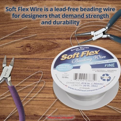Soft Flex 21 Strand Beading Wire - Fine 0.14 Diameter - 30 Feet Design Wire - Satin Silver - Image 2