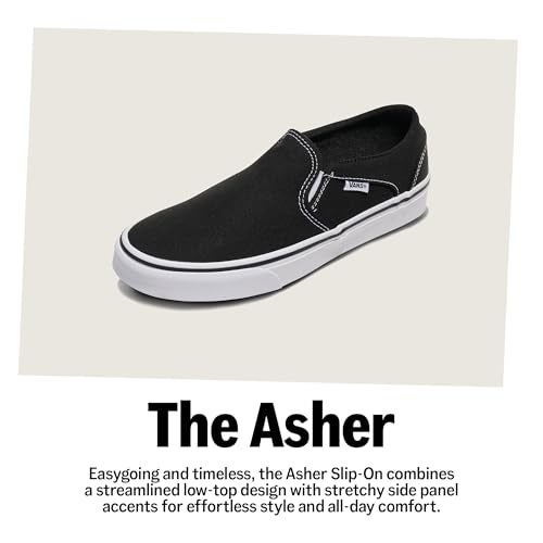 Vans Women's Asher Slip-On Shoe | Comfortable Sneakers for Walking, Fashion & Everyday Wear, True White/True White, 11 - Image 2