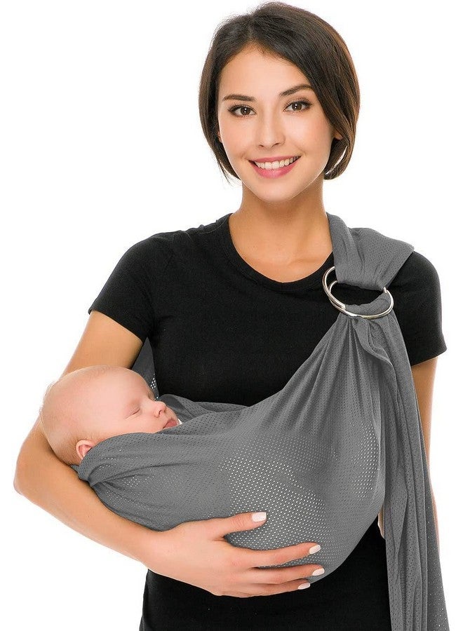 CUBY Water Baby Sling Carrier Breathable Mesh Baby Wraps Carrier Adjustable Ring Sling Baby Carrier Infant Carrier For Summer Swimming Pool Beach (Light Grey) - Image 1