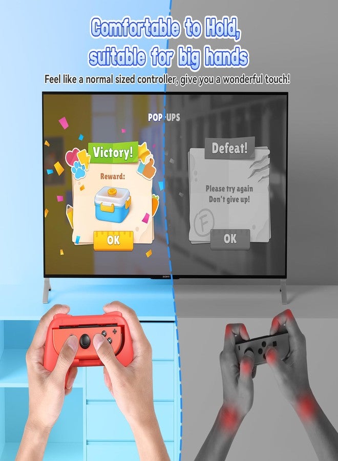FASTSNAIL 4 Pack Grips Kit Compatible with Nintendo Switch Animal Crossing for Joy Con, Wear-Resistant Grip Controller for Joy con & OLED Model for Joycon with 12 Thumb Grip - Image 5