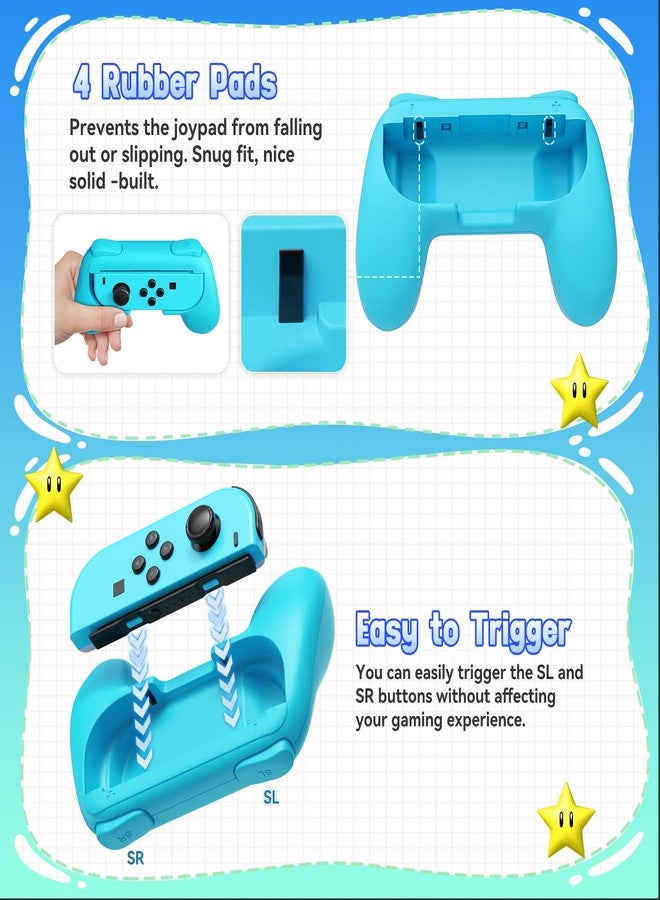 FASTSNAIL 4 Pack Grips Kit Compatible with Nintendo Switch Animal Crossing for Joy Con, Wear-Resistant Grip Controller for Joy con & OLED Model for Joycon with 12 Thumb Grip - Image 4