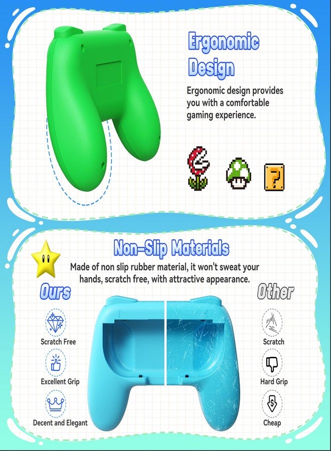 FASTSNAIL 4 Pack Grips Kit Compatible with Nintendo Switch Animal Crossing for Joy Con, Wear-Resistant Grip Controller for Joy con & OLED Model for Joycon with 12 Thumb Grip - Image 3