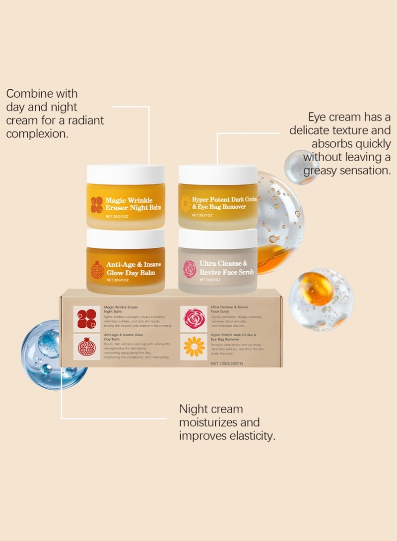 Selirxy Ultimate 4-in-1 Anti Aging Face Cream Set – Powerful Anti Wrinkles Treatment & Dark Circles Remover with Natural Face Scrub, Hydrating Night Cream & Protective Day Cream for Radiant, Youthful Skin | Hydrating Face Cream Set Smoothing Face Cream - Image 4