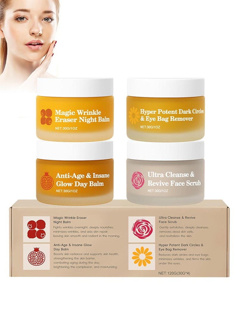 Selirxy Ultimate 4-in-1 Anti Aging Face Cream Set – Powerful Anti Wrinkles Treatment & Dark Circles Remover with Natural Face Scrub, Hydrating Night Cream & Protective Day Cream for Radiant, Youthful Skin | Hydrating Face Cream Set Smoothing Face Cream - Image 1