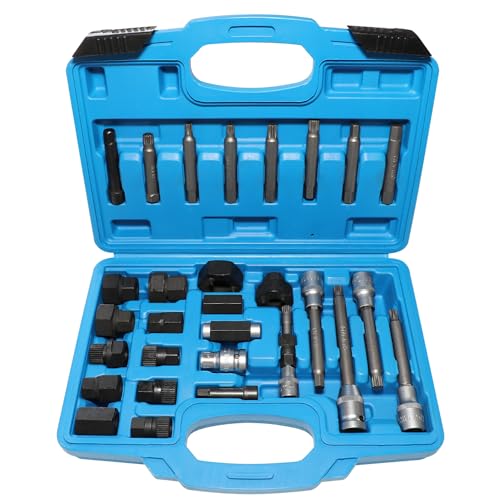 DPTOOL 30 Piece Alternator Pulley Remove Install Tool Kit Free Wheeling Pulley Remover Socket Drills Compatible with Ford Compatible with GM - Image 1