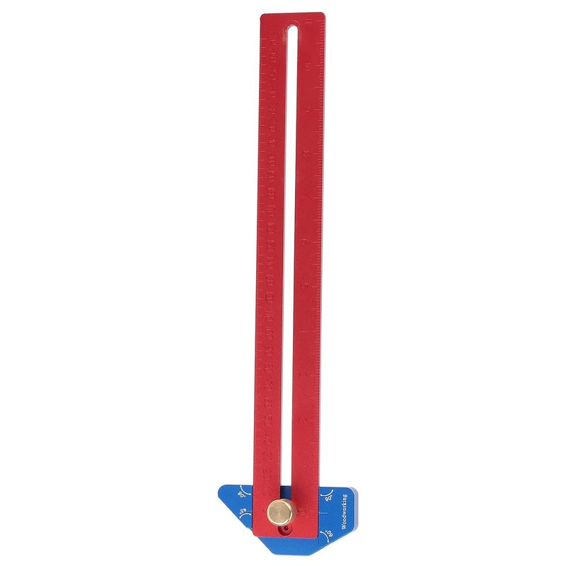 مسطرة أعمال خشب من سبائك الألومنيوم 270 مم، منقلة بزوايا 45 و60 و90 درجة، بمقياس مزدوج متري وإمبراطوري - Image 2