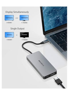 LENTION USB C Dual HDMI Hub with 4X USB 3.0, 2X 4K HDMI and 100W Type C Charging Adapter, Compatible with Thunderbolt 3 Ports Devices (CB-C45, Space Gray) - pzsku/Z68E7B2E12B41BD649C2EZ/45/_/1733908015/7a516bb7-f371-4fc8-bf06-5a548e2da409