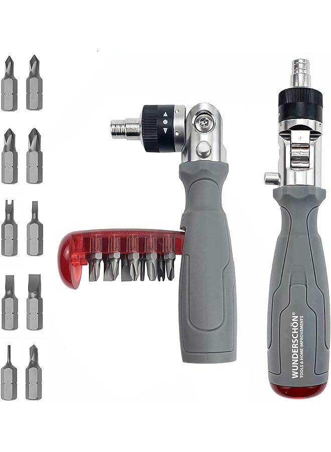 IAF | Multifunctional Reattaching Screwdriver_10 Built-in Hidden Bits Magnetic Multiangle Ratchet Maintenance Tool Suitable to Repair Automotive, Appliances, Household (Model GR-X10) - Image 1