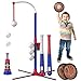 HYES 4 in 1 T Ball Sets for Kids 35 with Toss and Catch Ball Set Hanging Tee Stand with Auto Pitching Machine 2 Bats Indoor Outdoor Toys Birthday Baseball Gifts for Toddler Boys Girls Blue - Image 3