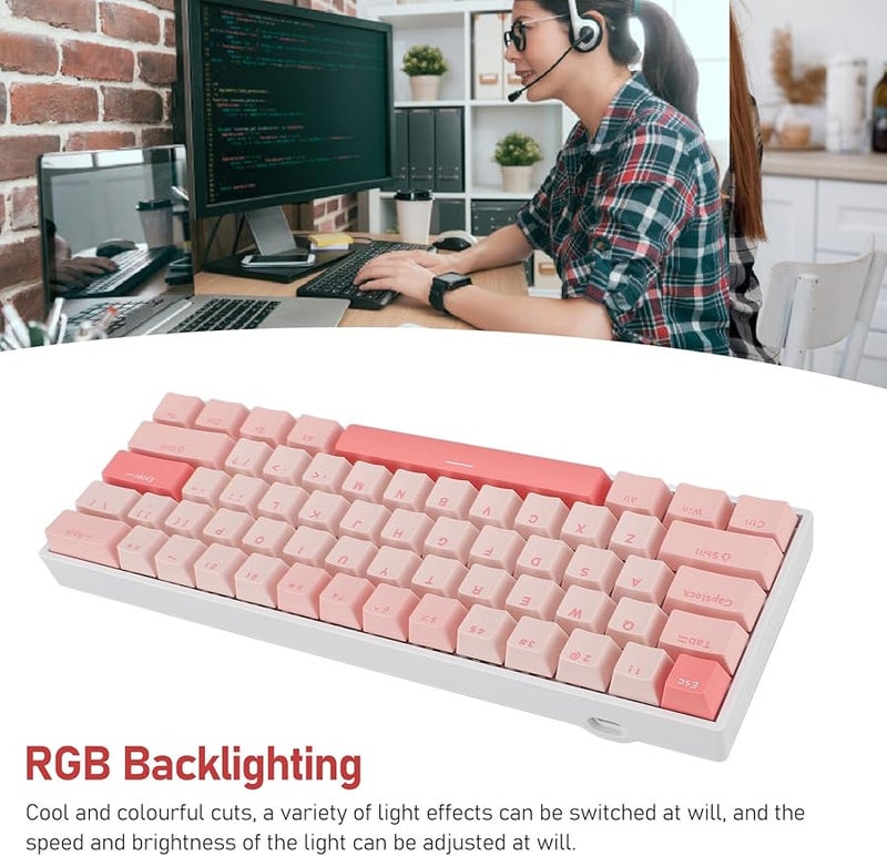 Yoidesu 61 Keys Blue Switch Mechanical Gaming Keyboard RGB Backlit USB C Wired - Image 5