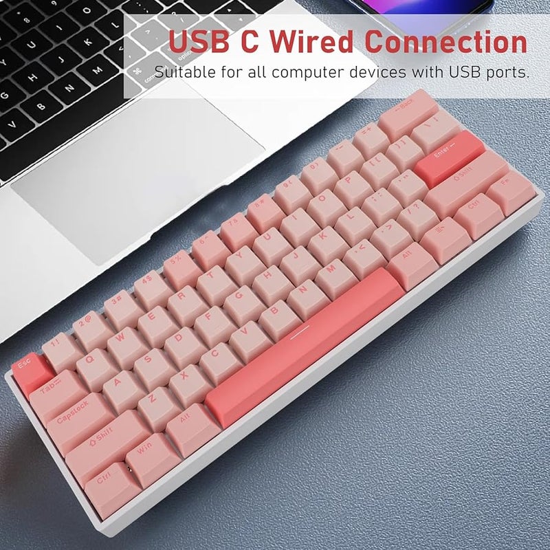 Yoidesu 61 Keys Blue Switch Mechanical Gaming Keyboard RGB Backlit USB C Wired - Image 3