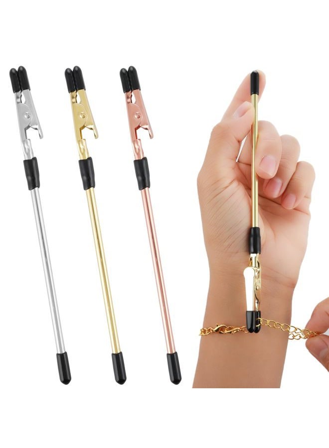 Amaxiu 3pcs Bracelet Helper - Fastener Jewelry Assistance Tool for Bracelet, Necklace, Watch Clasp, Ties, Zippers (Silver, Gold, Rose Gold) - Image 1