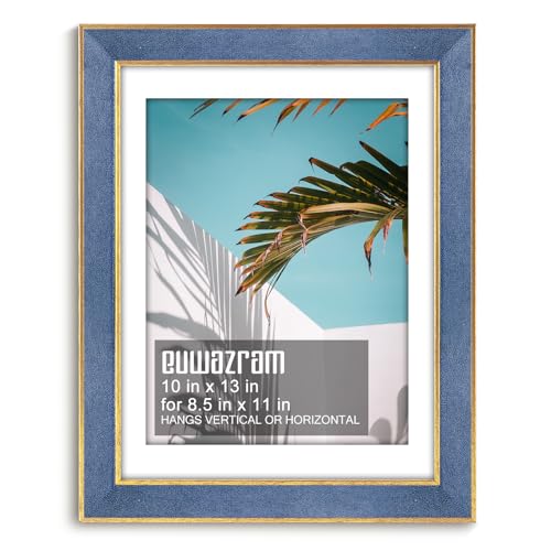 euwazram Suede 10x13 Frame - Single Frame, Christmas Elegant Sky Blue 10 x 13 Poster Frame with Mat for 8.5x11, 10x13 Picture Frames for Artwork, Puzzles, Photos and Movie Posters - Image 1