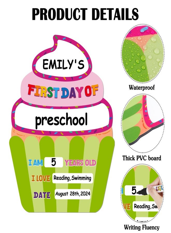 PETCEE First and Last Day of School Board - 11"x13.5" Cupcake First Day of School Chalkboard Sign Reusable 1st Day of Preschool Pre-K Kindergarten Photo Props Gifts for Boys Girls Daughter Son - Image 5
