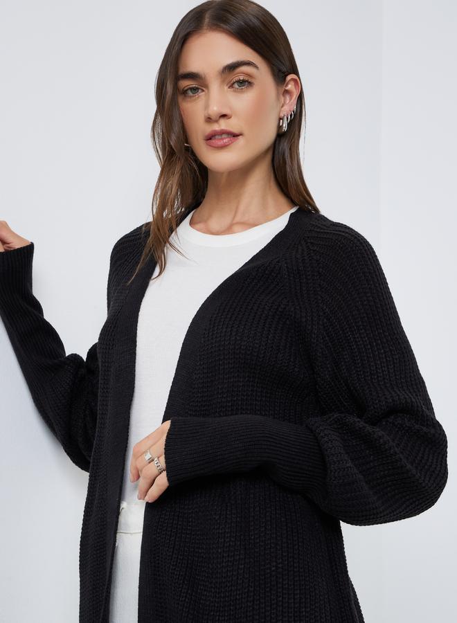 Styli Women Elegant Longline Black Cardigan - Image 3