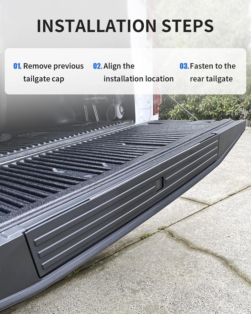 KARPAL Tailgate Molding Trim Compatible with Ford F150 2015-2020, Flexible Flex Step Cap Top Trim Protector Cover w/Release Button, Replaces FL3Z9940602B FO1904135 - Image 5