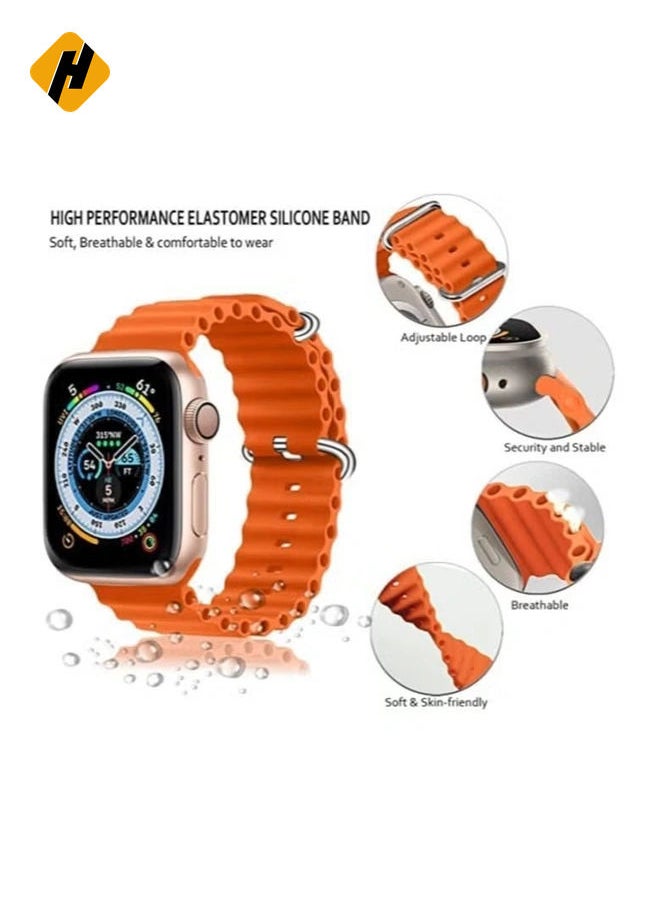 HuHa - Sport New Silicone Band Compatible with Apple Watch Ultra Ocean 42/44/45/49mm Strap for iWatch Series Ultra 8 7 6 5 SE - Image 1