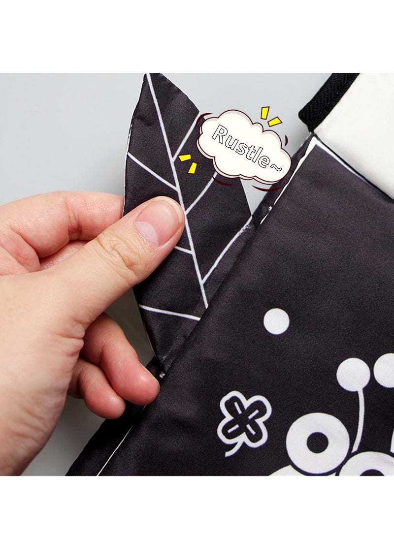 MIXDE Black and White Baby Toys, Infant Tummy-time Soft Crinkle Book with Huge Baby Safe Mirror, 3D Brain Development Toys - Image 2