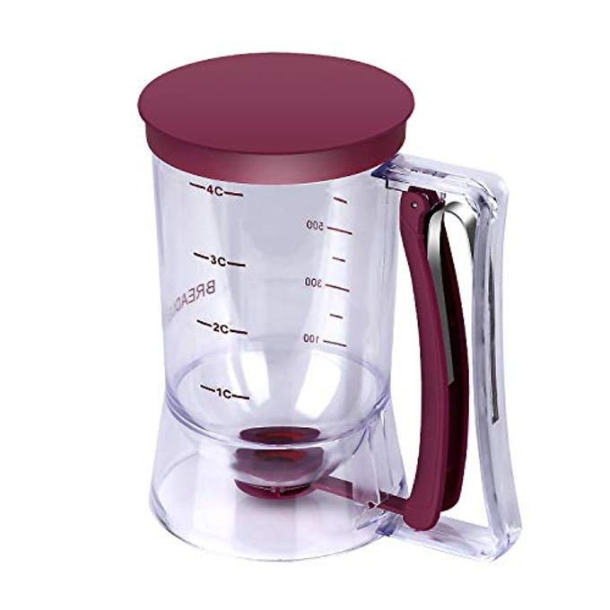 BBSTARZ Pancake Batter Dispenser  4-Cup Batter Dispenser with Squeeze Handle & Measuring Marks for Pancakes, Waffles, Muffins, Crepes & Cupcakes  Baking Tool (purple) - Image 4