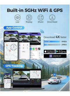 AZDOME 4K HDR Dash Cam GS63 Pro with Full-color Night Vision, 128GB eMMC, ADAS, 4K+1080P Dashcam Front and Rear, 5GHz WiFi GPS 24H Parking Mode  - Image 4