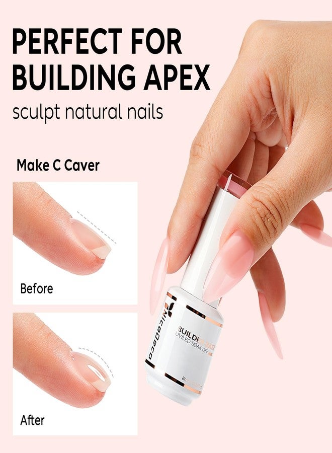 Nicedeco Builder Nail Gel 15ML 8 in 1 Base Gel Clear Polish Strengthener Hard Extension Gel for Nail Art Design-002 - Image 4