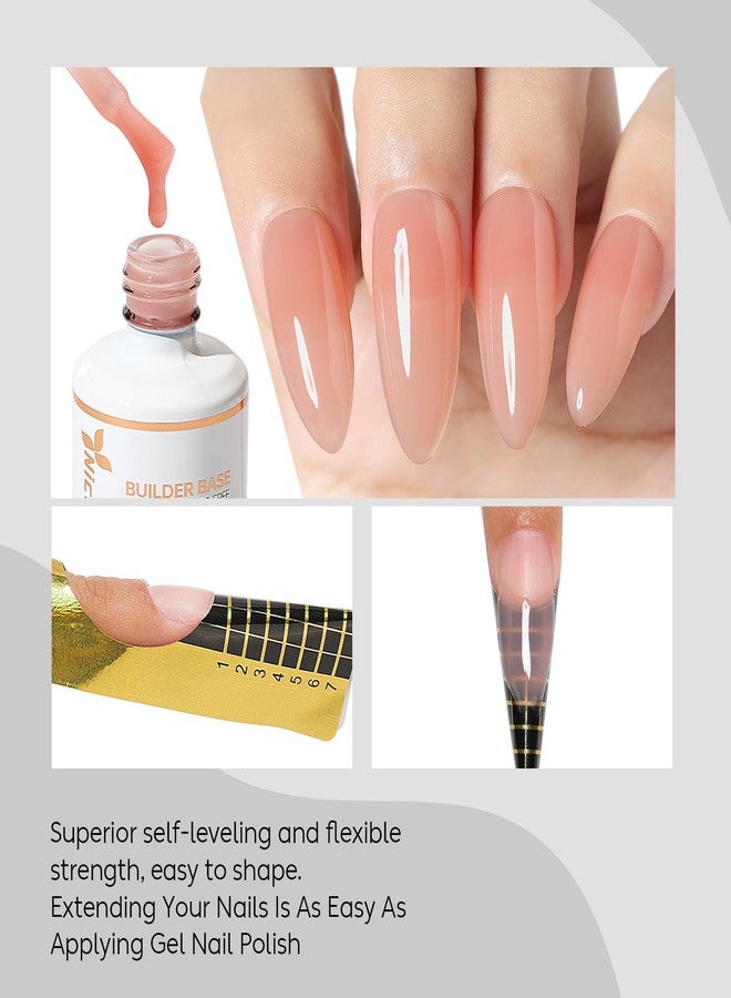 Nicedeco Builder Nail Gel 15ML 8 in 1 Base Gel Clear Polish Strengthener Hard Extension Gel for Nail Art Design-002 - Image 2
