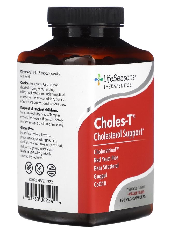 LifeSeasons Choles-T Cholesterol Support 180 Veg Capsules - Image 2