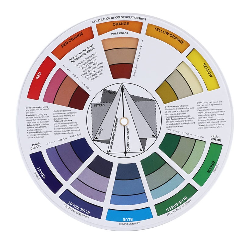 Fdit 55 Multicolor Mixing Color Colored Wheel Convenient for Art Classroom