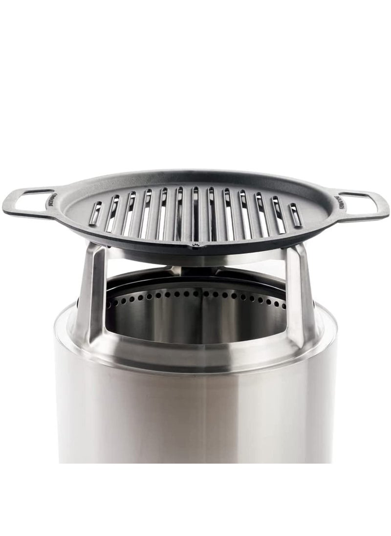 Solo Stove Solo Stove Bonfire Grill Top and Hub Cast Iron Cooktop with Stainless steel Hub for 8 Elevation Addition for Bonfire Fire Pit Weight 20 lbs Diameter 175 
