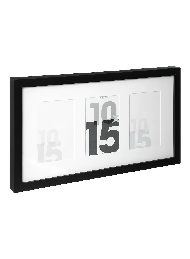atmosphera 3-Picture Eva Wall Mounted Decorative Easy-Hanging Photo Frame Black 10 x 15 cm 193154