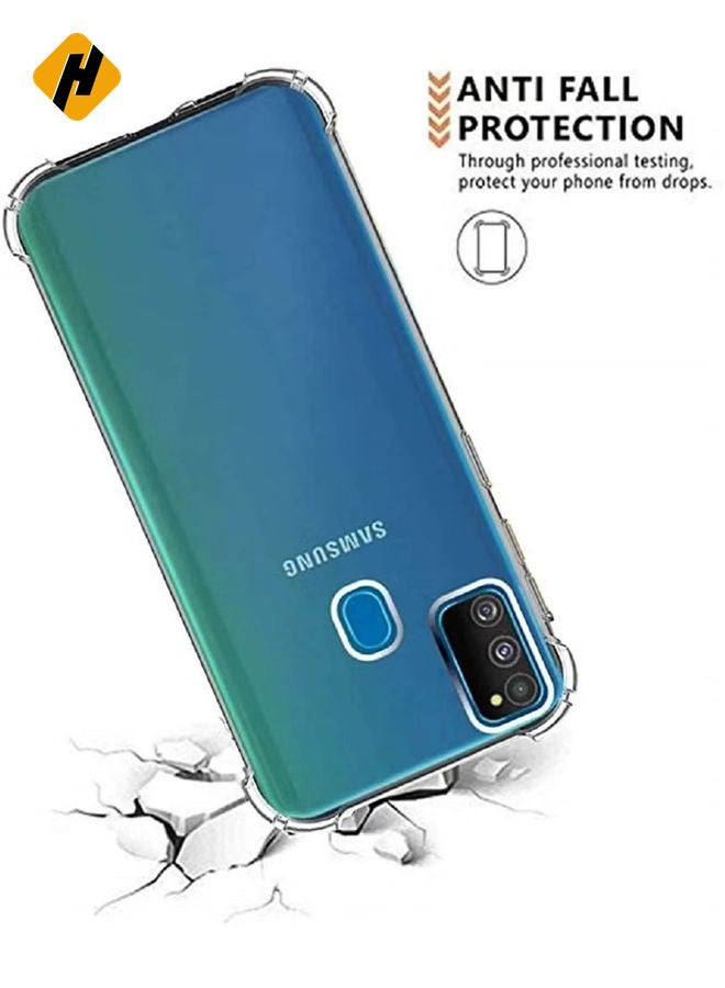 هوها تغطية حالة Samsung Galaxy M30S وامتصاص الصدمة الواقي من حالة شفافية ناعمة (واضحة) - Image 4