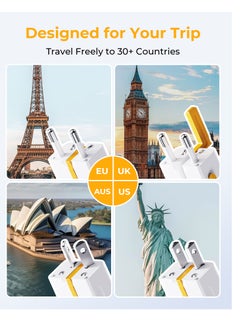 VOLTME Universal Travel Adapter, All-in-One Travel Charger GaN3 35W with QC4.0 USB-A & PD3.0 Type-C PPS Fast Charging, Multi-Port USB Travel Adapter for Worldwide Use (USA/UK/EU/AUS & 150+ Countries), Compact Power Adapter for MacBook Air, iPhone 16 Pro Max, 15/14/13/12/11, Samsung Galaxy S24/S23/S22, Tablets & More, Universal Plug Charger with USB Ports (White)  - Image 2