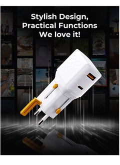 VOLTME Universal Travel Adapter, All-in-One Travel Charger GaN3 35W with QC4.0 USB-A & PD3.0 Type-C PPS Fast Charging, Multi-Port USB Travel Adapter for Worldwide Use (USA/UK/EU/AUS & 150+ Countries), Compact Power Adapter for MacBook Air, iPhone 16 Pro Max, 15/14/13/12/11, Samsung Galaxy S24/S23/S22, Tablets & More, Universal Plug Charger with USB Ports (White)  - Image 4