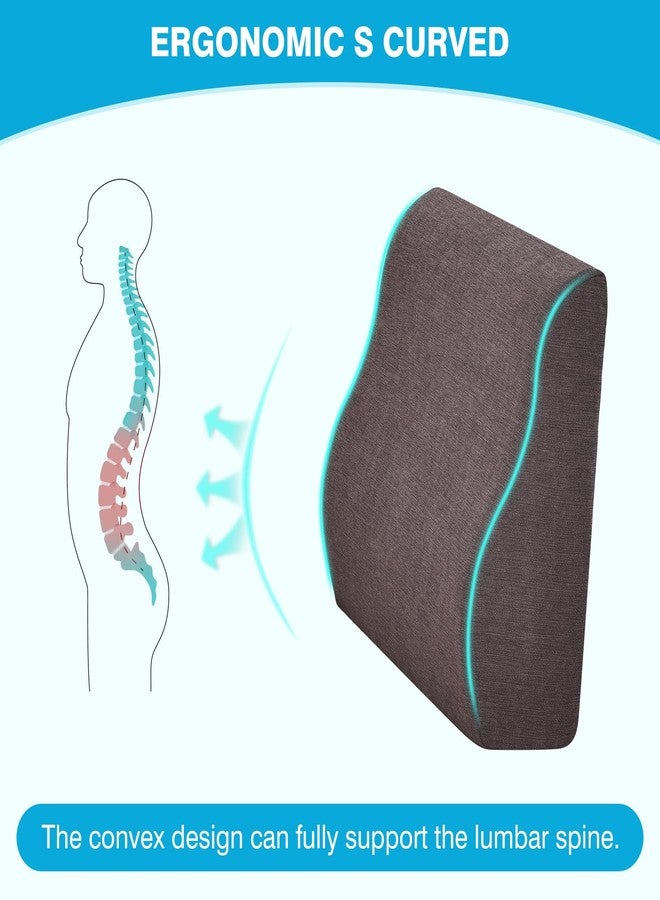 TANYOO Back Support Pillow for Recliner Dual Layer Lumbar Support Pillow with Gel Memory Foam Ergonomic Orthopedic Couch Lumbar Cushions for Elderly Lower Back Pain Relief Washable Cover Brown - Image 5
