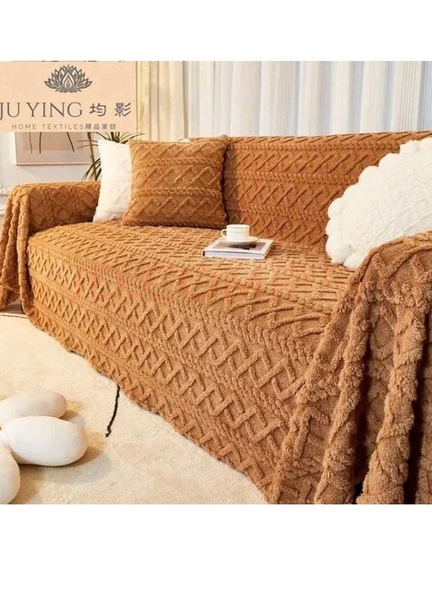 أغطية أرائك جاكار الفرو، 4 قطع - بيج