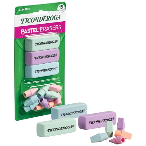 Ticonderoga Assorted Erasers, Pastel Colors, 15 Count - Image 4