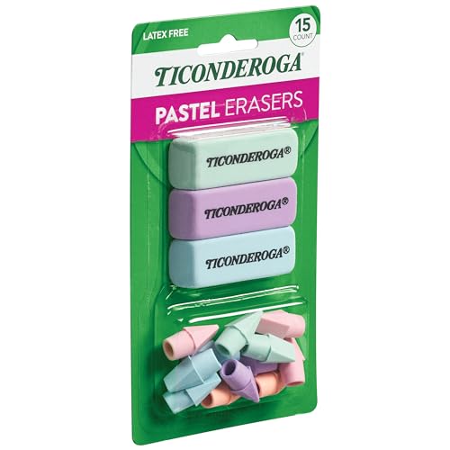 Ticonderoga Assorted Erasers, Pastel Colors, 15 Count - Image 5