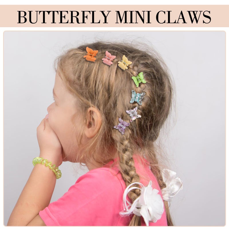 Obeoby 128 Pcs Mini Butterfly Hair Claw Clips, Toddler Baby Girl Hair Clips - Cute Hair Accessories Holiday Birthday Gifts (32 Colors) - Image 5