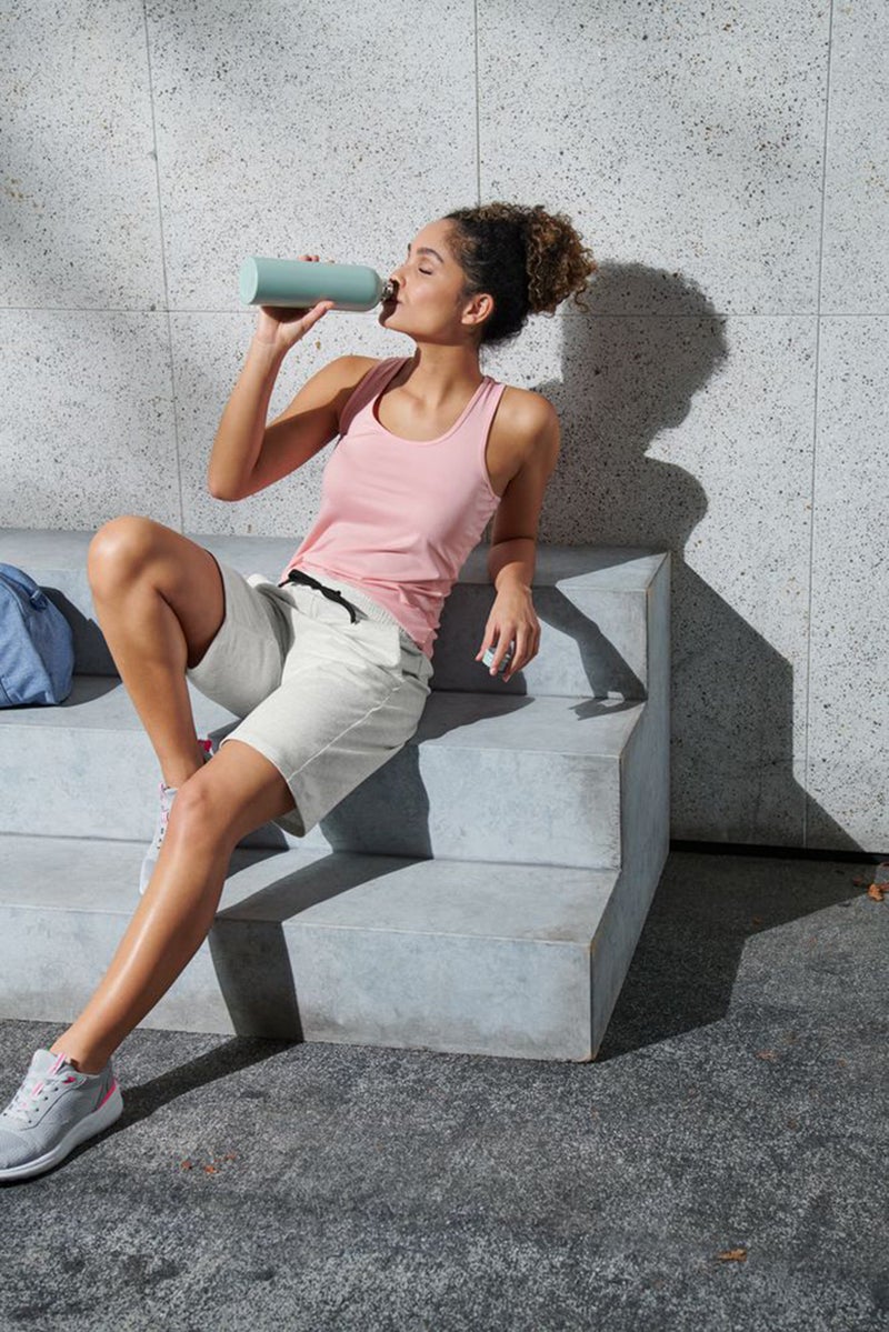 Tchibo Women Regular Fit Pull On Training Shorts, Light Grey - Image 1