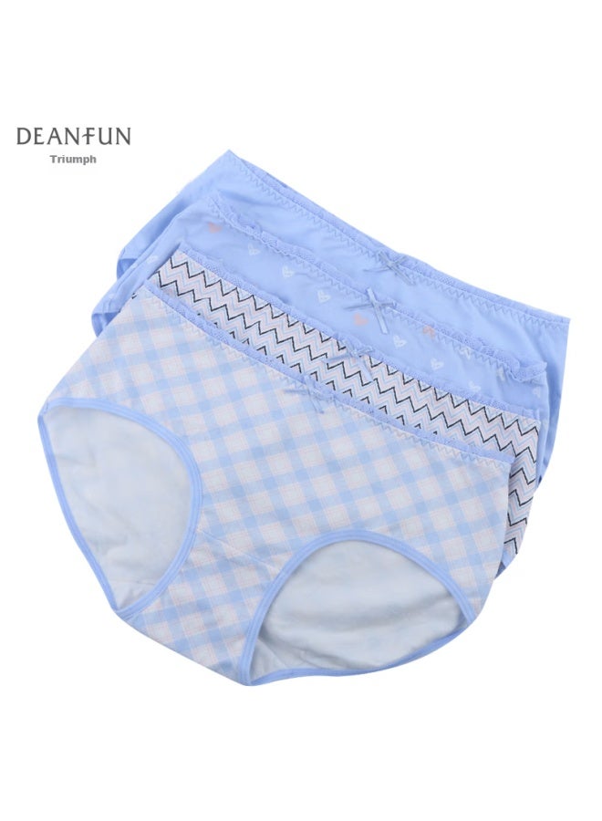 Deanfun Women's Mid-rise Cotton Sweetheart Teenage Girl Series Printed Comfortable Triangle Women's Shorts 4-pack Gift Box D M - Image 3