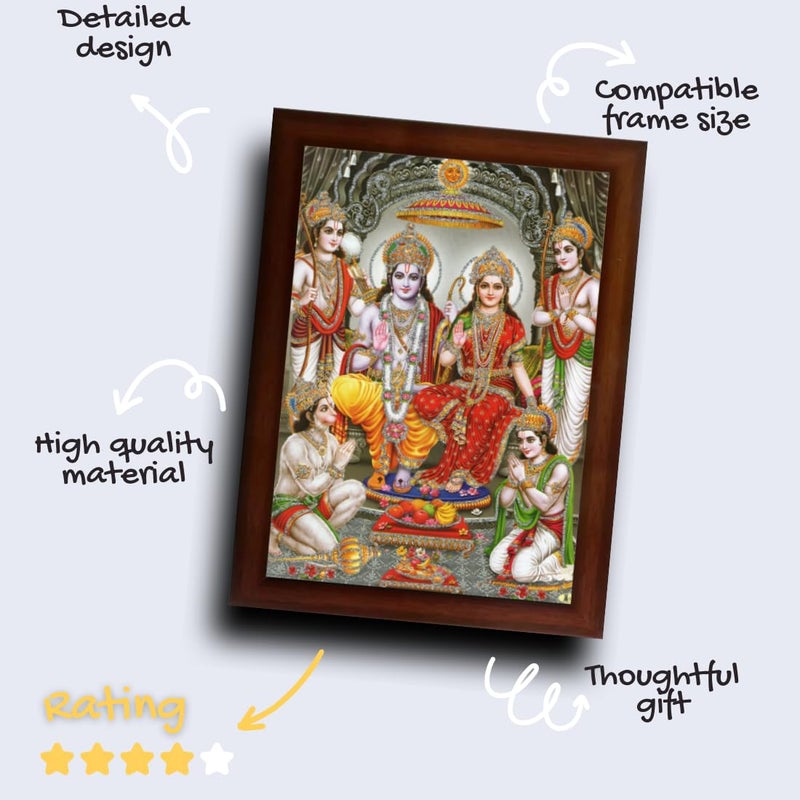 Craft Quest Shree Ram Darbar Sparkle Coated Framed Home Decorative Gift Item Painting 14 X 10 Inches MulticolourReligious - Image 4
