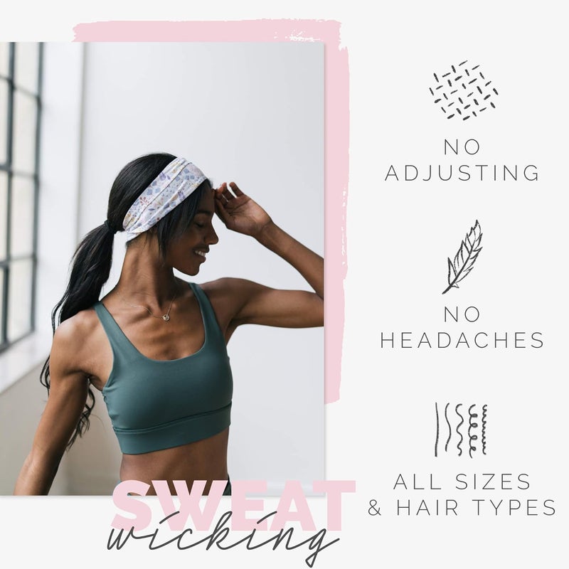 Maven Thread 4" Wide Workout Headbands for Women (2 Pack) – Non-Slip Sweatbands for Gym, Running & Yoga - Image 4
