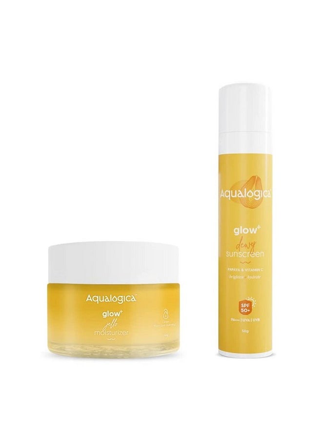 Aqualogica - Protect & Brighten Duo Sunscreen (50G) ; Gel Moisturiser (50G) - Image 1