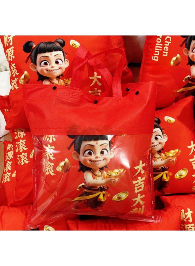 Pillow Plush Doll Pillow Holiday Gift Company Gift Plush Toy Doll Pillow Wholesale-Specifications:Specified Fortune 40cm-Color:Throw Pillow With Gift Tote Bag - Image 5